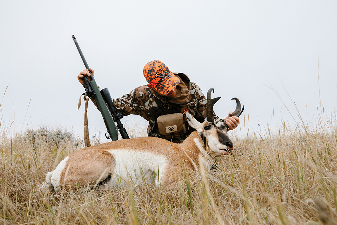 Dan took a moment to admire the heavy horns on his first pronghorn antelope.